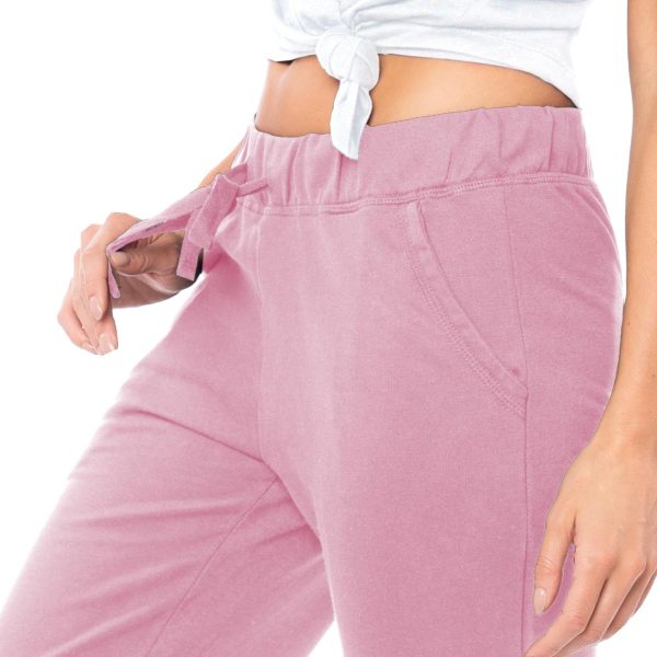 71iapX85riL.jpg Women's 2 Pack Ultra Soft French Terry Cotton Drawstring Yoga Lounge Long Pants