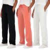 3 Pack: Women's Relaxed Fit Fleece Open Bottom Sweatpants - Casual Athleisure (Available in Plus)