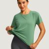 Women's Short Sleeve Workout Shirts Breathable UPF 50+ Sun Protection T-Shirts Quick Dry Gym Running Hiking Tops