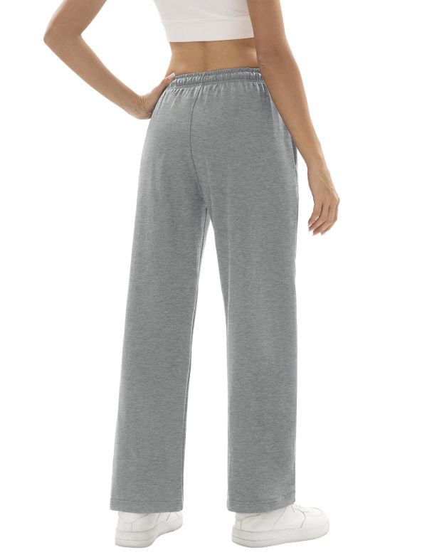 71mRGYuuH6L.jpg 1/4 Pack Women's Wide Straight Leg Sweatpants, Cotton Baggy Lounge Sweat Pants, Casual Athletic Fit