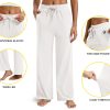 Wide Leg Pants for Woman, Loose Sweatpants Women with Pockets,Baggy Casual Drawstring Yoga Pants Long Style