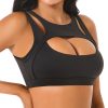 Push up Sports Bra for Women Sexy Hollow Crop Tops with Removable Cups Workout Fitness Yoga Bra Medium Support