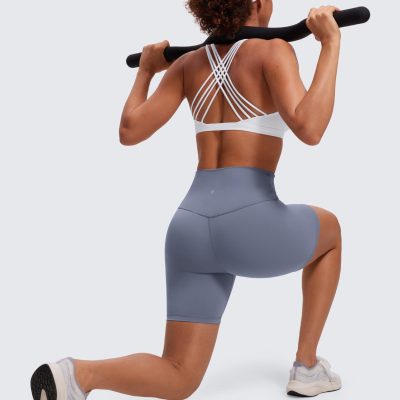 Strappy Sports Bras for Women - Criss Cross Back Wireless Padded Yoga Workout Cami Top