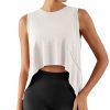 Modal Soft Sleeveless Crop Top for Women Athletic Tee Gym Workout Cropped Yoga Tank