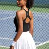 High Impact Sports Bras for Women - Square Neck Longline Workout Crop Tops with Built in Shelf Yoga Bra