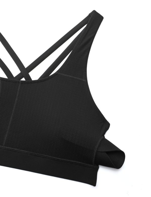 71qbCAwjMxL.jpg Women's Strappy Sports Bras Fitness Workout Padded Yoga Top Criss Cross Back Cami