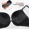 Women's Deep Plunge Push Up Low Cut Thick Padded Underwire Everyday Bra