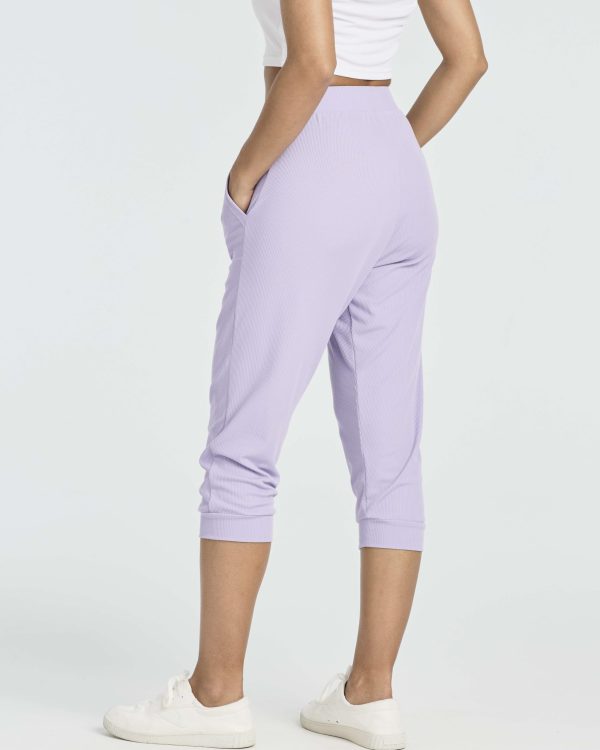 71qu9o34yUL.jpg 3 Pack: Women's Ribbed Capri Jogger Lounge Sweatpants with Pockets Yoga Workout (Available in Plus Size)