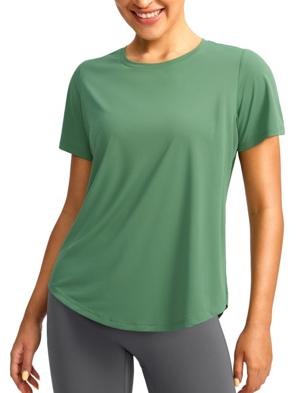 71s9PQdf9L.jpg Women's Short Sleeve Workout Shirts Breathable UPF 50+ Sun Protection T-Shirts Quick Dry Gym Running Hiking Tops