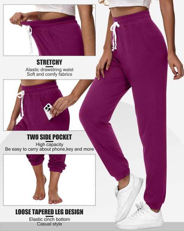 71sTm4ppt0L.jpg 3 Pcs Women's Joggers Pants Casual Soft Sweatpants Lounge Pants High Waisted Athletic Joggers with Pockets