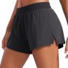 Athletic Running Shorts for Women V Split Low Waisted Lightweight Gym Workout Athletic Shorts with Liner
