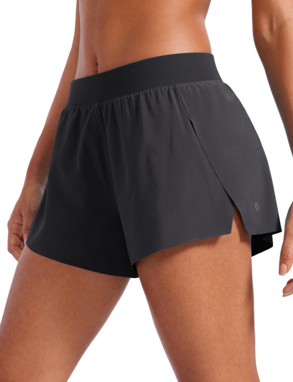 71sc5xBDL8L.jpg Athletic Running Shorts for Women V Split Low Waisted Lightweight Gym Workout Athletic Shorts with Liner