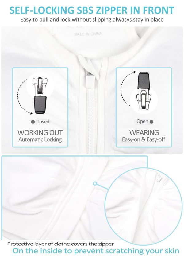 71szgpbeEML.jpg Women's Zip Front Sports Bra Wireless Post-Surgery Bra Active Yoga Sports Bras