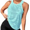 Women's Camo Print Sleeveless Workout Shirts Exercise Running Tank Tops Active Gym Tops