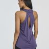 5 Pack: Women's Crossback Keyhole Open Back Workout Tank Top Dry-Fit Sleeveless Yoga Gym (Available in Plus)