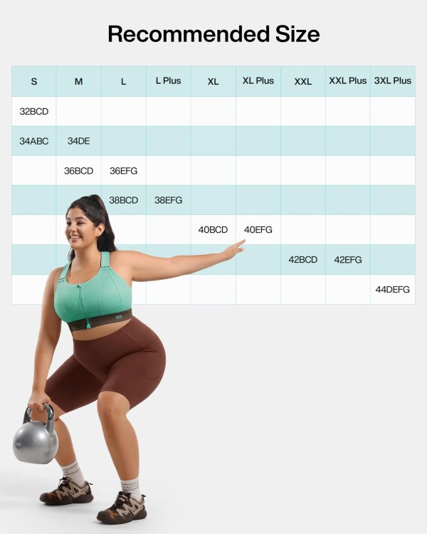 71vYGOoRgCL.jpg High Impact Zip Front Adjustable Sports Bra No Bounce Criss Cross Plus Size Bras for Women Workout Running
