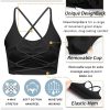 Sports Bras for Women,Sexy Crisscross Back Seamless Padded Sports Bra Medium Support with Removable Pads