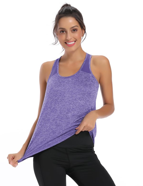 71wIxCscBiL.jpg 5 Pack Womens Workout Tops Mesh Racerback Tank Tops Sleeveless Athletic Gym Yoga Shirts