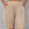 3 Pack Women's 8" Bermuda Shorts, High Waist Stretch Casual Knee Length Bottoms Summer Athletic Gym Short with Pocket
