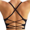 Sports Bras for Women,Sexy Crisscross Back Seamless Padded Sports Bra Medium Support with Removable Pads
