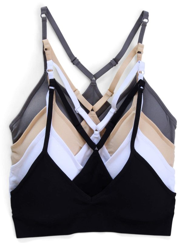 71zXZdhbZ3L.jpg Women??s 4 Pack Racerback Sports Bralette Seamless Wireless Comfort Bra