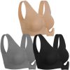 3 Pack Sports Bras for Women Wirefree Padded Workout Yoga Gym Fitness Bra Medium Support