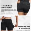 5"/8" High Waisted Yoga Biker Shorts with Pockets for Women - Butt Lifting Workout Spandex Booty Gym Shorts