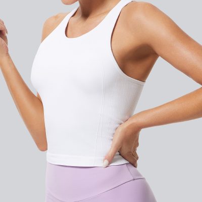 Workout Tank Tops for Women Racerback Basic Running Tanks Seamless Muscle Athletic Yoga Tops with Built in Bra
