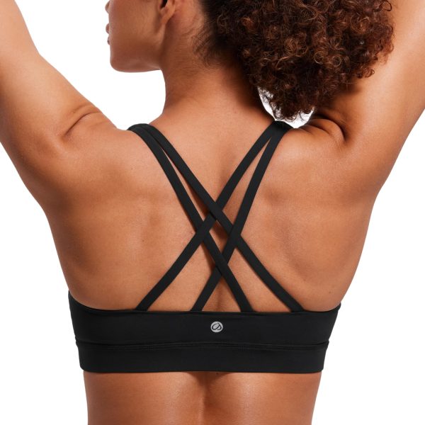 811XJq1CNDL.jpg Women's Strappy Sports Bras Fitness Workout Padded Yoga Top Criss Cross Back Cami