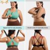 High Impact Zip Front Adjustable Sports Bra No Bounce Criss Cross Plus Size Bras for Women Workout Running