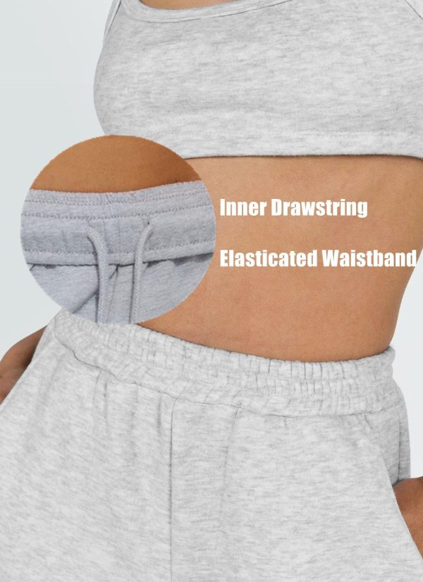 815yP6mFrGL.jpg Women Sweatpants Baggy High Waisted Cinch Bottom Athletic Joggers Sweat Pants with Pockets