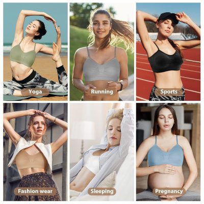 4 Pieces V Neck Padded Bralette Cami Bra Wireless Tank Top Sports Bra with Adjustable Straps