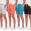 4-Pack: Women's 7" Mesh Quick-Dry Bermuda Active Athletic Long Shorts with Pockets (Available in Plus Size)