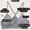 Women??s 4 Pack Racerback Sports Bralette Seamless Wireless Comfort Bra