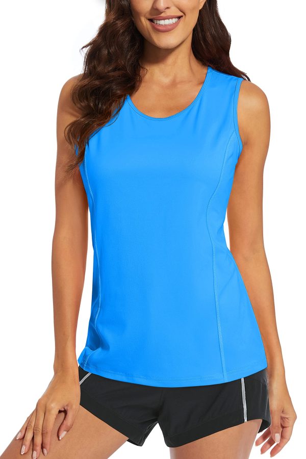 81AJs5SLPVL.jpg Women's Sleeveless Workout Shirts UPF 80+ Dry Fit Running Wicking Tank Tops Athletic Gym Summer Tops