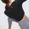 Womens Long Sleeve Crop Workout Tops Athletic Yoga Running Cropped T-Shirt Slim Fit Gym Shirts