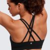Women's Strappy Sports Bras Fitness Workout Padded Yoga Top Criss Cross Back Cami