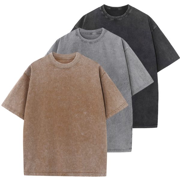 81EXL-WdJL.jpg Men's Cotton T-Shirts Oversized Unisex Short Sleeves Casual Loose Wash Solid Basic Tee Tops