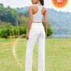 Wide Leg Yoga Pants Women High Waisted Workout Pants UPF 50+ Drawstring Sweatpants with 4 Pockets