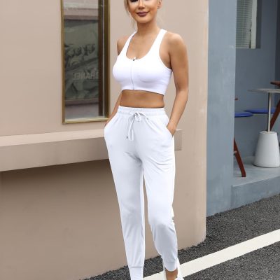 2 Pack Women's Joggers with Pockets Tapered Sweatpants for Women Lounge Workout Jogging Pants for Yoga Running