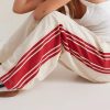 Women Side Striped Wide Leg Pants Color Block High Rise Drawstring Sweatpants Baggy Track Pants with Pockets