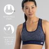 Seamless Womens Medium Impact Racerback Sports Bra - Padded Workout Yoga Top