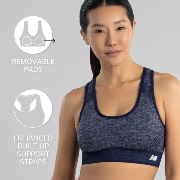 81LIPWfYKeL.jpg Seamless Womens Medium Impact Racerback Sports Bra - Padded Workout Yoga Top