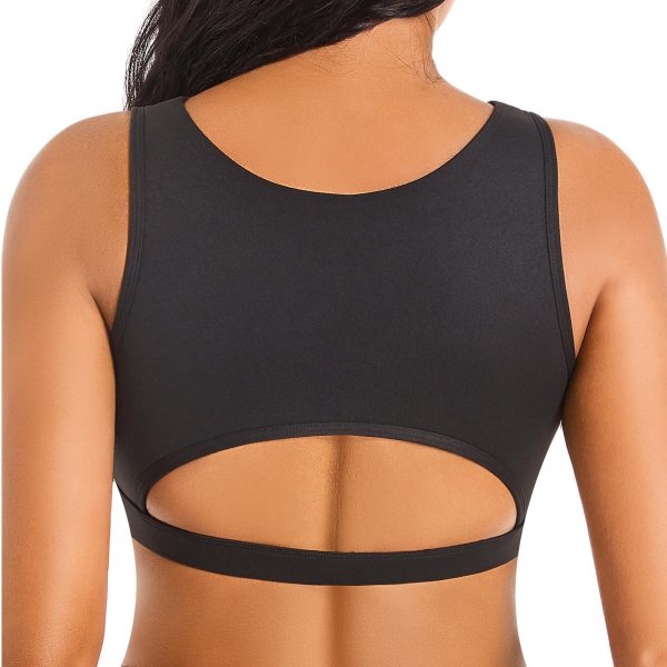 81MIJ4521wL.jpg Push up Sports Bra for Women Sexy Hollow Crop Tops with Removable Cups Workout Fitness Yoga Bra Medium Support