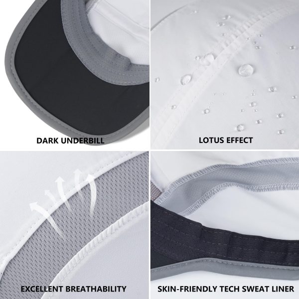 81N6ZCZWGdL.jpg 2 Pack Reflective Foldable Sports Hat UPF 50+ Sun Protection Outdoor Run Hats for Men and Women