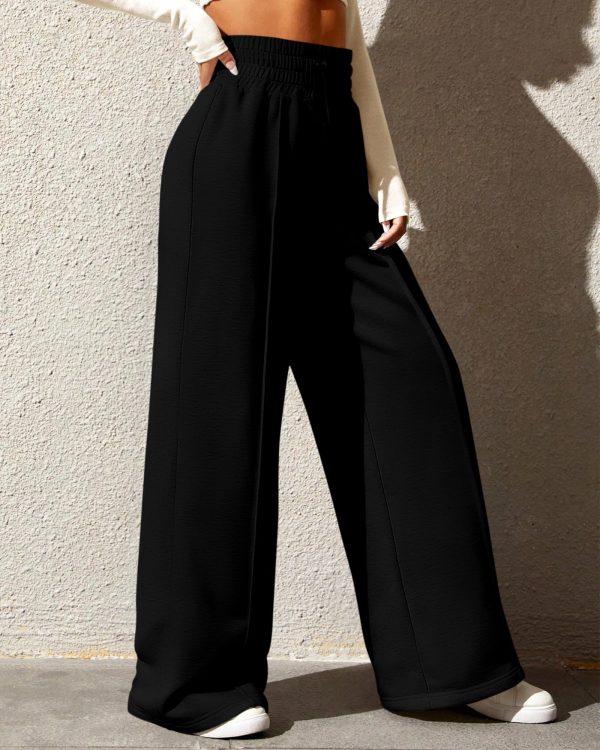 81RoLjOsAUL.jpg Womens Wide Leg Sweatpants Casual Loose Solid Color Pants Comfy Lounge Joggers Baggy Sweatpants Pockets