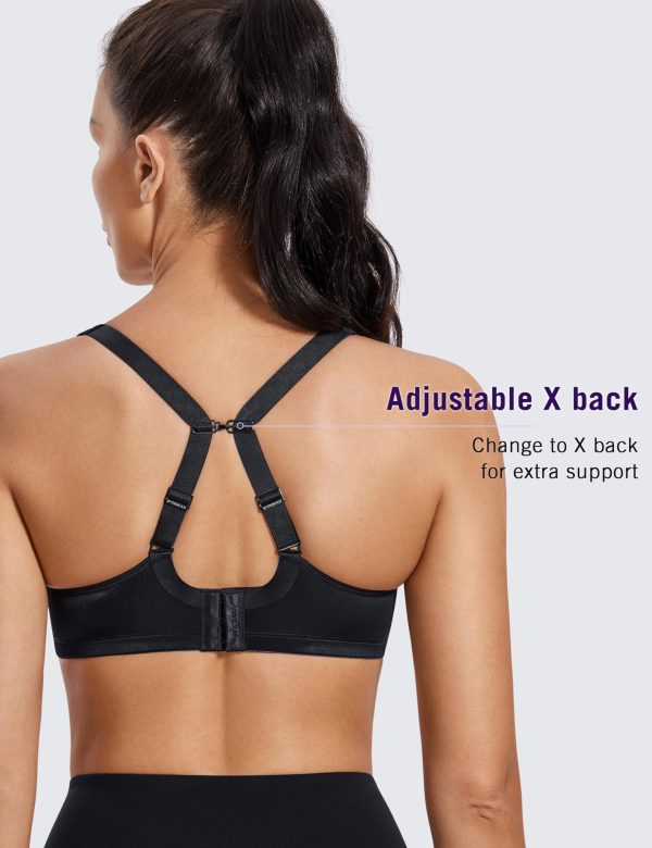 81TBMrnUzTL.jpg High Impact Sports Bras for Women Support Underwire Cross Back Large Bust Cool Comfort Molded Cup