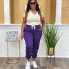 Women's Plus Size Casual Sweatpants Drawstring Jogger Pants Tight Track Pants with Pockets