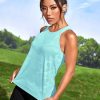 Women's Camo Print Sleeveless Workout Shirts Exercise Running Tank Tops Active Gym Tops