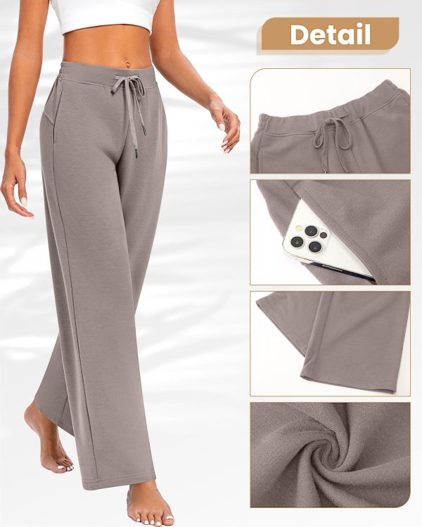 81VMi79A-GL.jpg 2 Pack Women Sweatpants Drawstring Waist Loose Yoga Baggy Joggers Casual Wide Leg Pants with Pockets